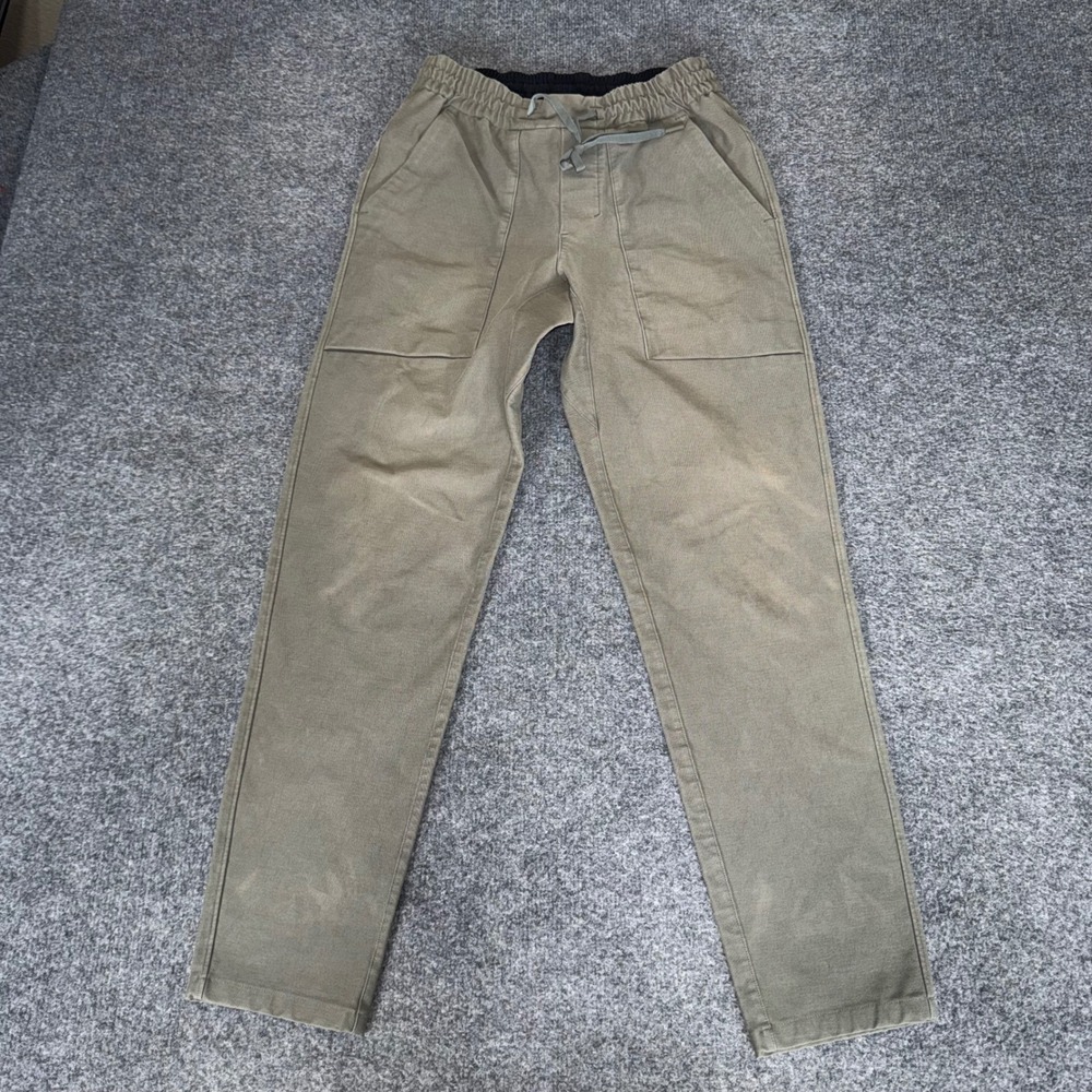 Lululemon Bowline Mens‎ XS Olive Green Drawstring Tapered Patch Pocket Pants